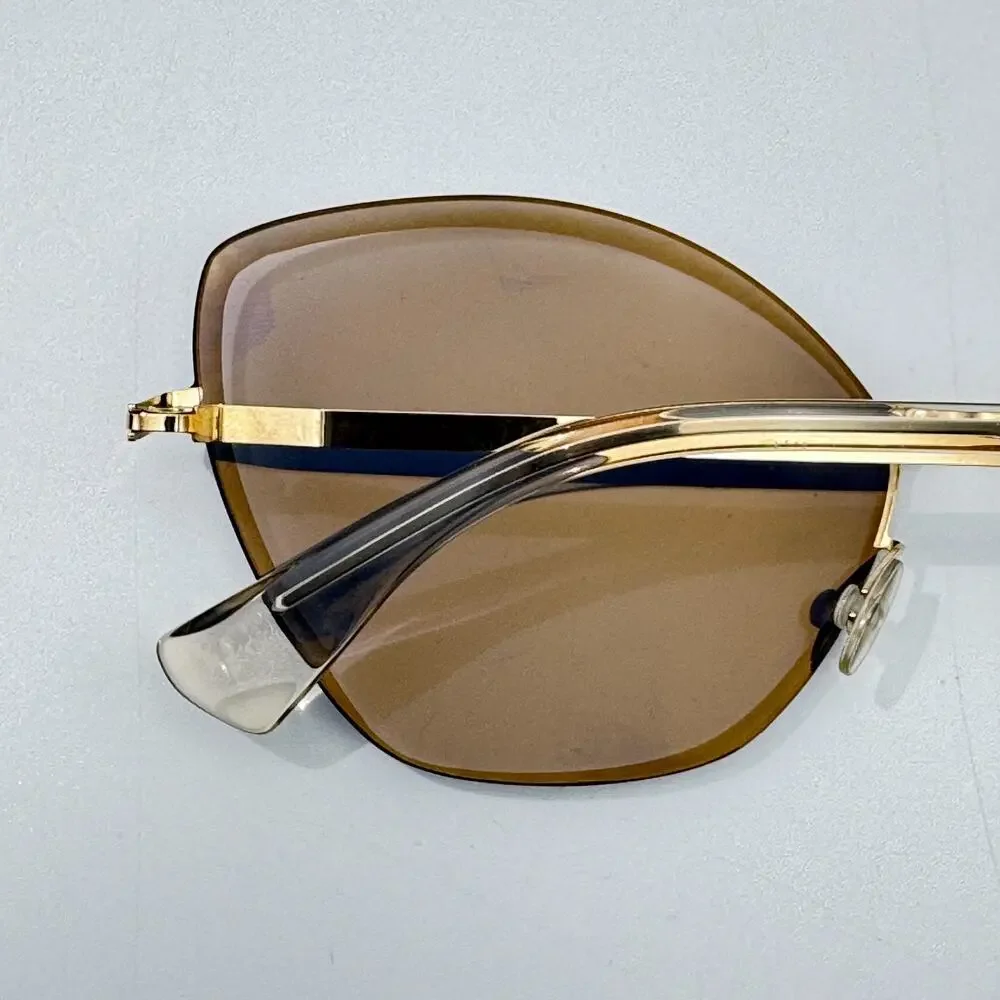 Mykita Sunglasses Studio 10.2 Col 342 Gold Cat Eye Butterfly Oversize Frame 62mm
